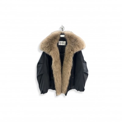 MAX MARA FOX FUR COLLAR GOOSE DOWN JACKET 